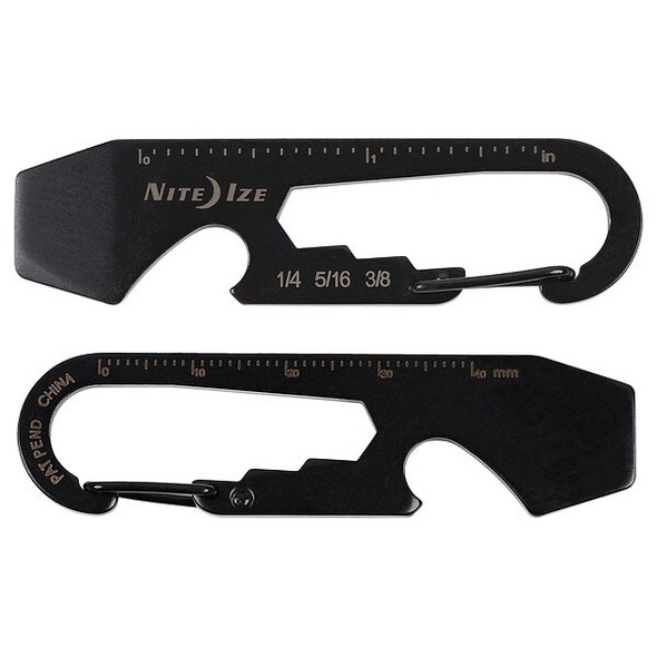 Nite Ize Carabiner Key Clip, Black, Multitool Key Holder, matte KMT-01-R3