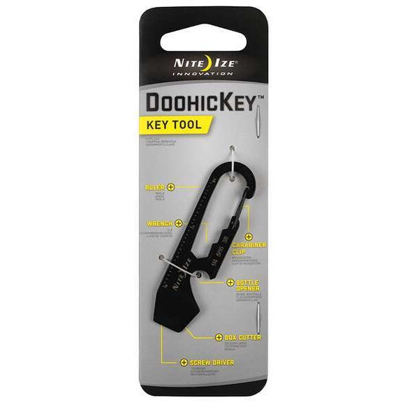 Nite Ize Carabiner Key Clip, Black, Multitool Key Holder, matte KMT-01-R3