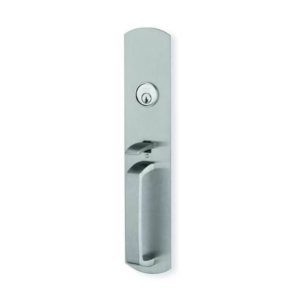 Von Duprin Escutcheon Pull w/Lock and Thumbpiece 990TP-R/V US26D 3216