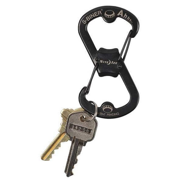 Nite Ize S-Biner Key Clip, Black, Stainless Steel, Key Holder, matte SBO-03-01