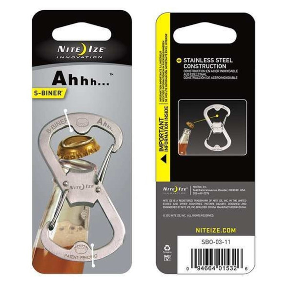 S-Biner Key Clip, Silver, Stainless Steel, Key Holder, Silver Texture  SBO-03-11