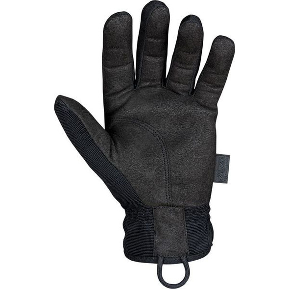 Tactical Glove, Synthetic Leather Palm, 12" Length, Elastic Cuff, Full Finger, Foam Lining, Black
