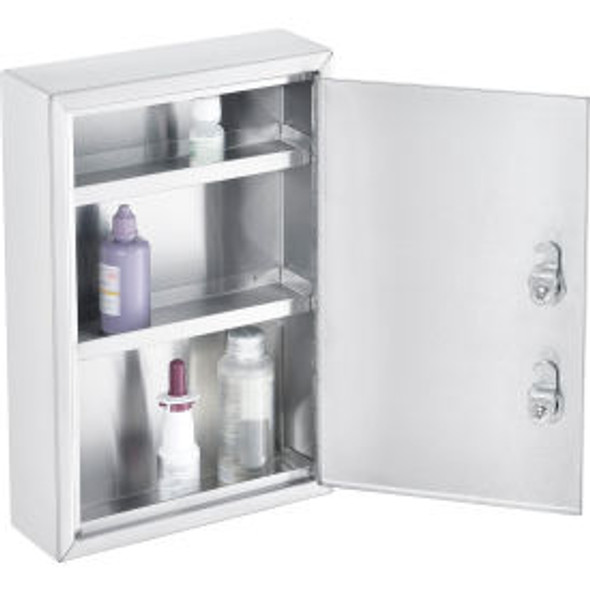 Global Industrial Stainless Steel Medical Cabinet W/Double Key Locks 8""Wx2-5/8"
