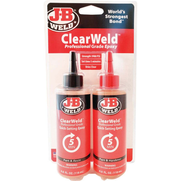J-B Weld (2) 4 Oz. ClearWeld Pro Epoxy 50240H