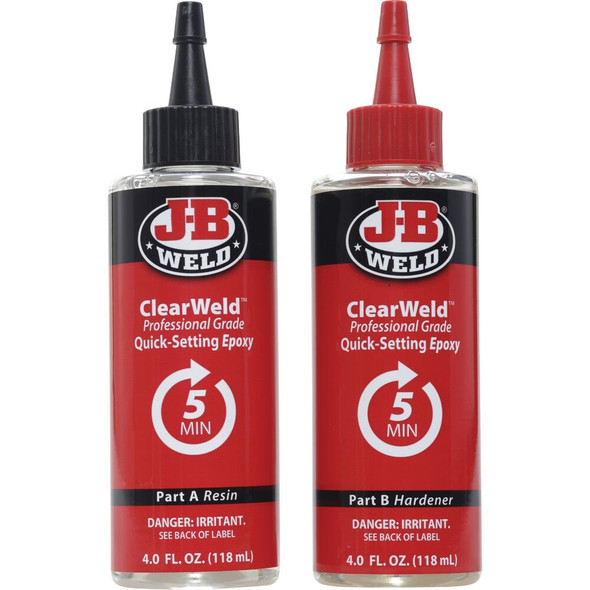 J-B Weld (2) 4 Oz. ClearWeld Pro Epoxy 50240H 308451