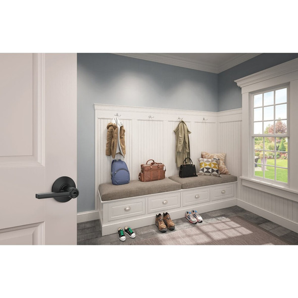 Schlage Latitude Matte Black Keyed Entry Door Lever F51AGLAT622 217813