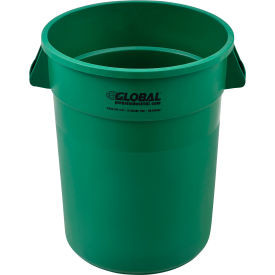 Global Industrial Plastic Trash Can - 32 Gallon Green