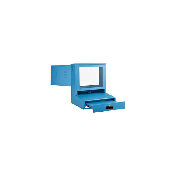 Global Industrial Countertop LCD Computer Cabinet Blue