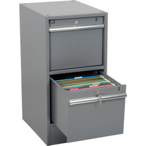 Global Industrial Pedestal W/ 2 Drawers 15-3/4""W x 20""D Gray