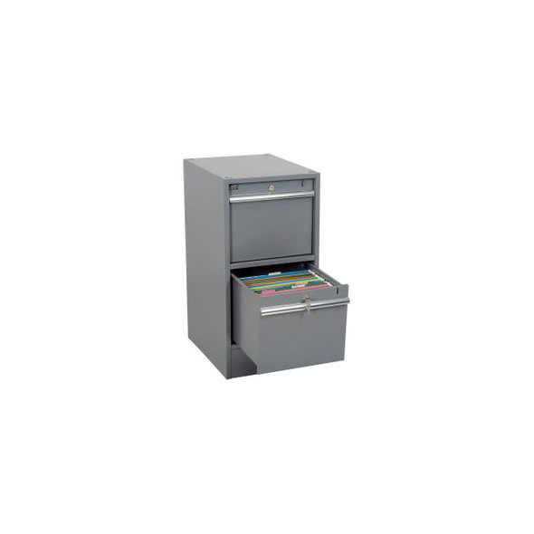Global Industrial Pedestal W/ 2 Drawers 15-3/4""W x 20""D Gray