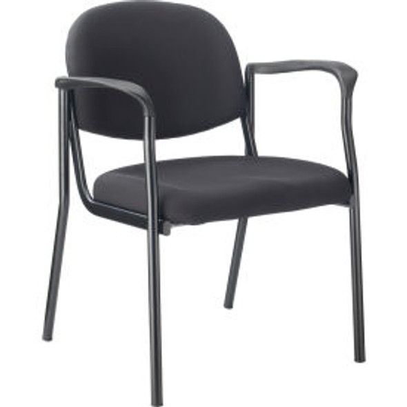 Interion Fabric Guest Chair With Arms Black Interion Fabric Guest Chair With Arms Black