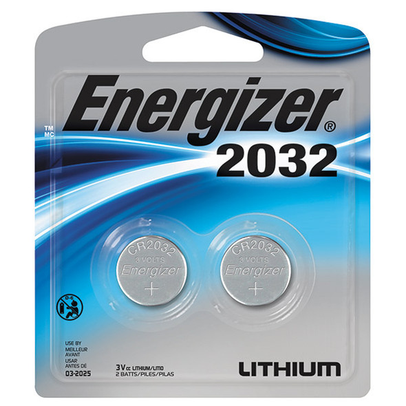 Energizer® 2032 Batteries, 2/Pkg