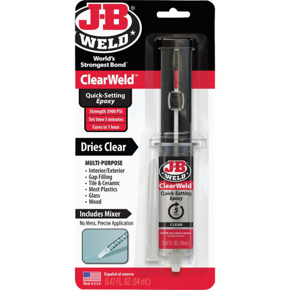 J-B Weld 0.47 Oz. ClearWeld Epoxy 50114