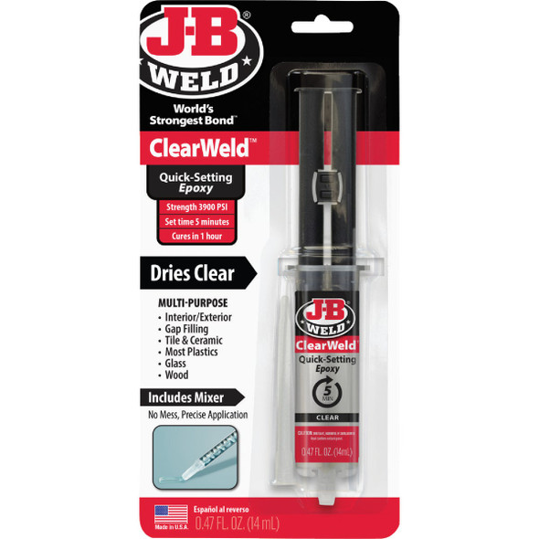 J-B Weld 0.47 Oz. ClearWeld Epoxy 50114