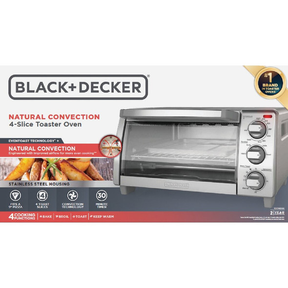 Black & Decker 4-Slice Natural Convection Toaster Oven TO1745SSG-ID 602645