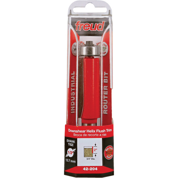 Freud 3/4 In. x 2 In.  Downshear Helix Flush Trim Router Bit 42-204