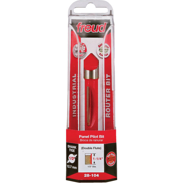 Freud 1/2 In. 2-Cutter Panel Pilot Router Bit 28-104