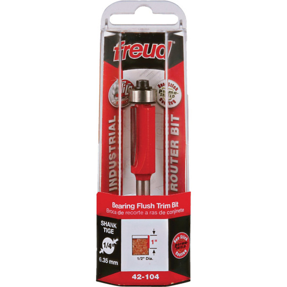 Freud 1/2 In. x 1 In. 2-Cutter Flush Trim Router Bit 42-104