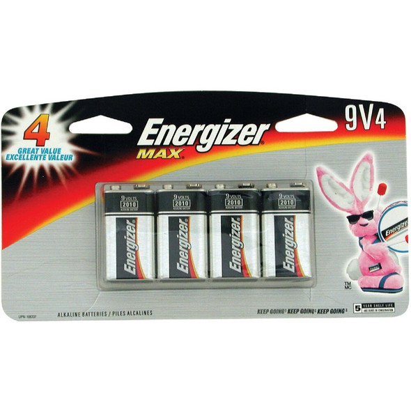 Energizer Max 9V Alkaline Battery (4-Pack) 522BP-4H 807532