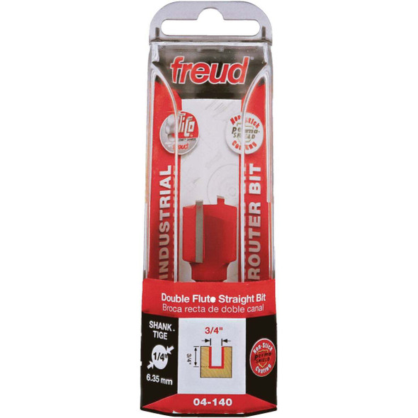 Freud 3/4 In. x 3/4 In. Double Flute Straight Router Bit 04-140