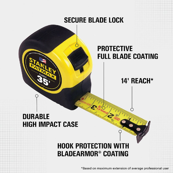 Stanley FatMax 35 Ft. Classic Tape Measure with 11 Ft. Standout 33-735 360074