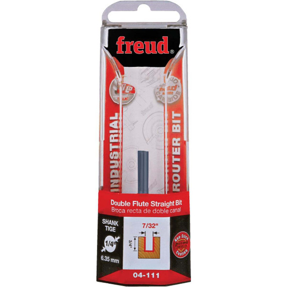 Freud 7/32 In. x 3/4 In. Double Flute Straight Router Bit 04-111
