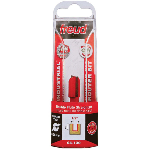 Freud 1/2 In. x 3/4 In. Double Flute Straight Router Bit 04-130