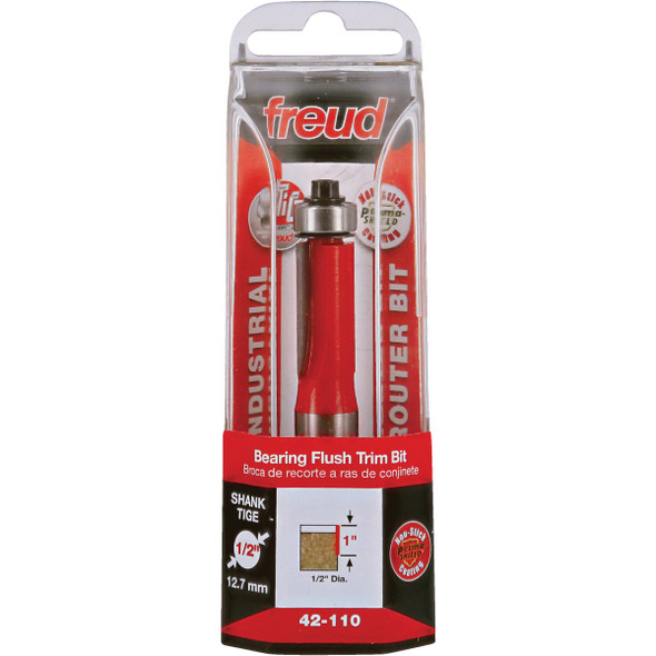 Freud 1/2 In. x 1 In. 2-Cutter Flush Trim Router Bit 42-110