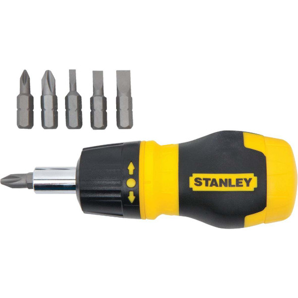 Stanley Multi-Bit Stubby Ratcheting Screwdriver 66-358