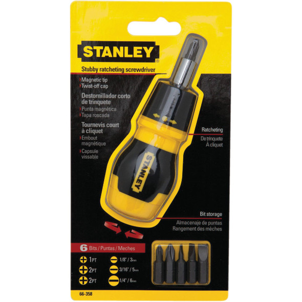 Stanley Multi-Bit Stubby Ratcheting Screwdriver