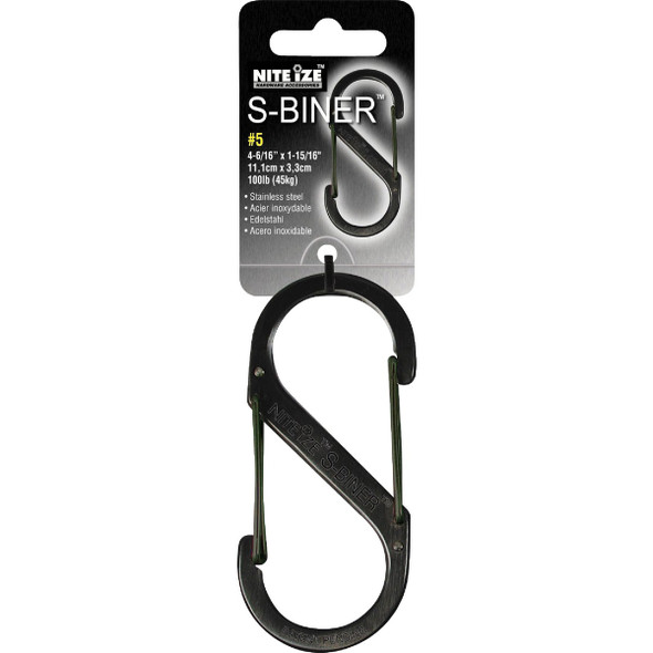 Nite Ize S-Biner Size 3 25 Lb. Capacity Black S-Clip Key Ring SB3-03-01