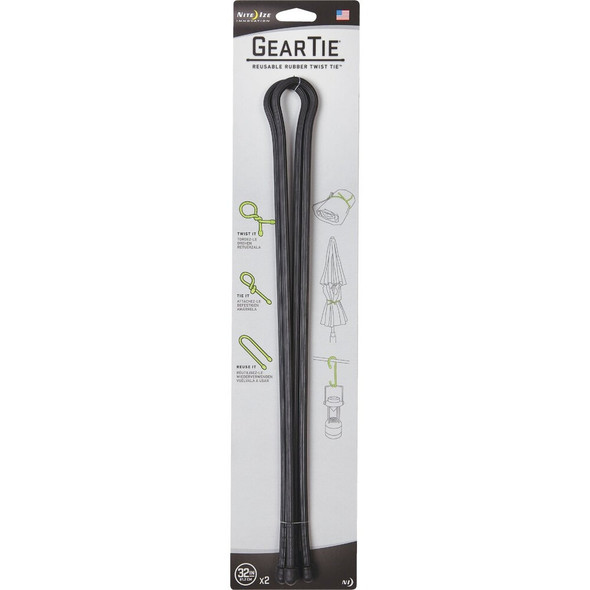 Gear Tie 32 In. Reusable Rubber Twist Tie - Black (2-Pack) GT32-01-2R3 239218