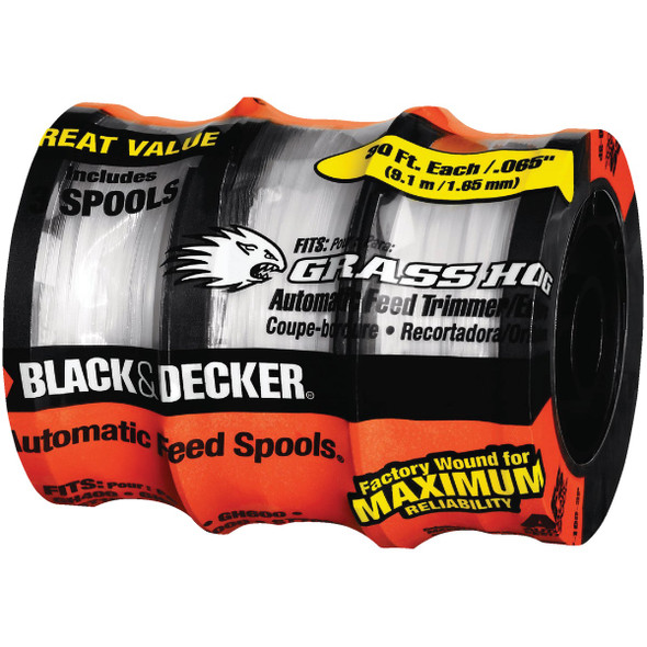 Black & Decker GrassHog 0.065 In. x 30 Ft. Trimmer Line Spool (3-Pack) Black & Decker GrassHog 0.065 In. x 30 Ft. Trimmer Line Spool (3-Pack)