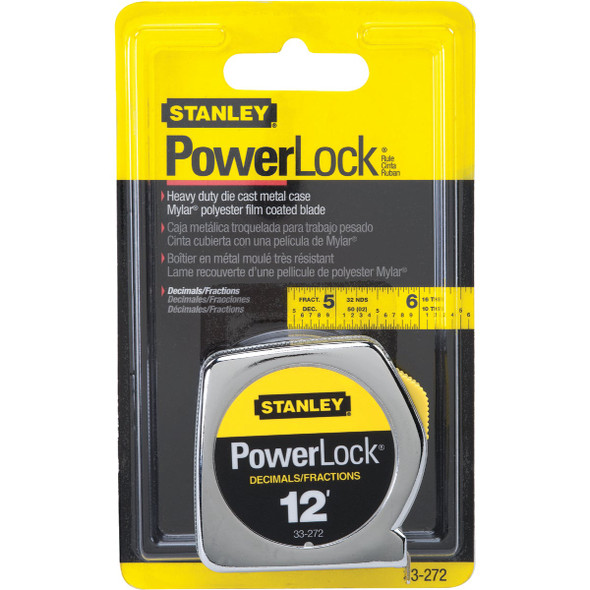 Stanley PowerLock 12 Ft. Fractional-Decimal Engineer's Tape Measure 33-272 365521
