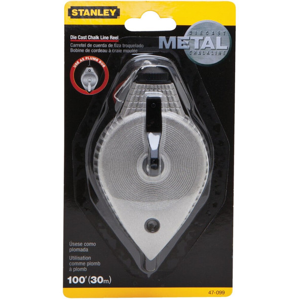 Stanley 100 Ft. Die Cast Chalk Line Reel 47-099 311095
