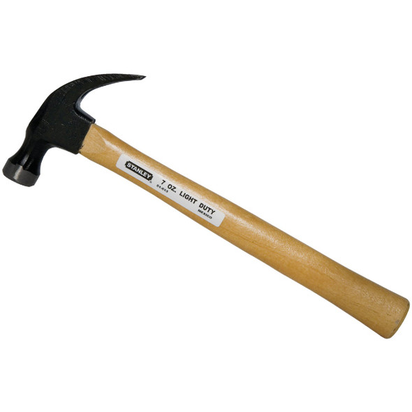 Stanley 7 Oz. Smooth-Face Curved Claw Hammer with Hickory Handle 51-613 Stanley 7 Oz. Smooth-Face Curved Claw Hammer with Hickory Handle 51-613