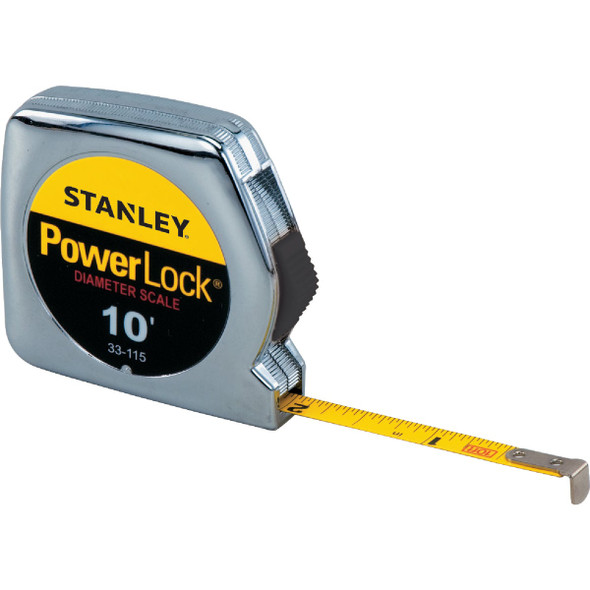 Stanley PowerLock 10 Ft. Pocket Tape Measure with Diameter Scale 33-115 367575