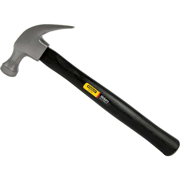 Stanley 13 Oz. Smooth-Face Curved Claw Hammer with Hickory Handle 51-713