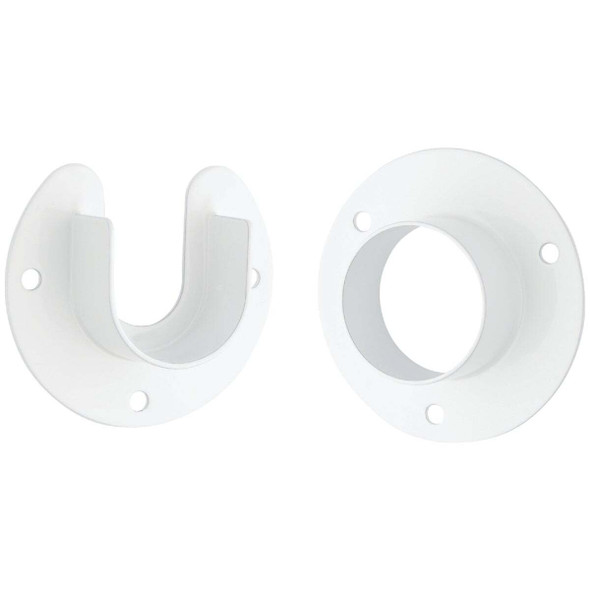 Stanley Home Designs 1-5/16 In. Zinc Closet Rod Socket, White (2-Pack) S822-083