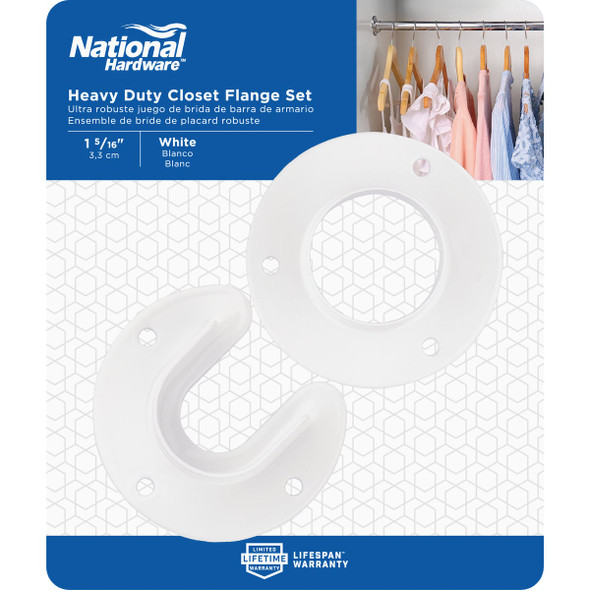 Stanley Home Designs 1-5-16 In. Zinc Closet Rod Socket, White (2-Pack) S822-083 257494