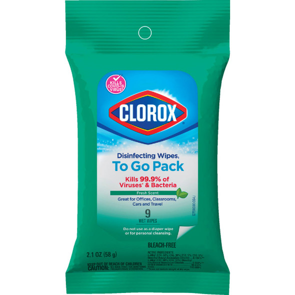 Clorox Fresh Scent Disinfecting Cleaning Wipes Pouch (9-Count) 01665