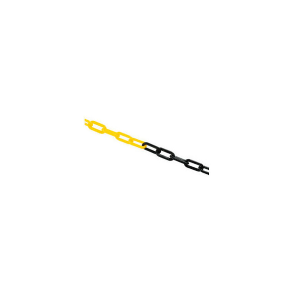 Global Industrial Plastic Chain Barrier 1-1/2""x50'L Yellow/Black