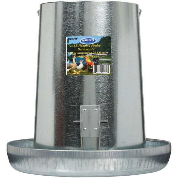 Farm-Tuff 25 Lb. Capacity Hanging Galvanized Steel Poultry Feeder 25HF 768455