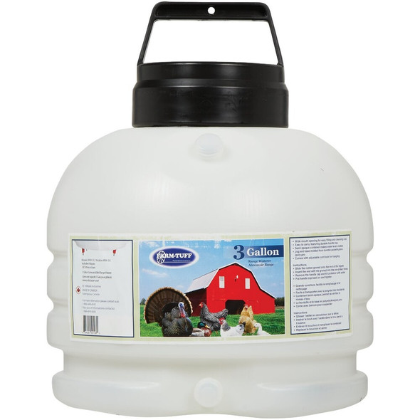 Farm-Tuff 3 Gal. Gravity-Feed Plastic Game & Bird Range Poultry Waterer RW-3G 724635