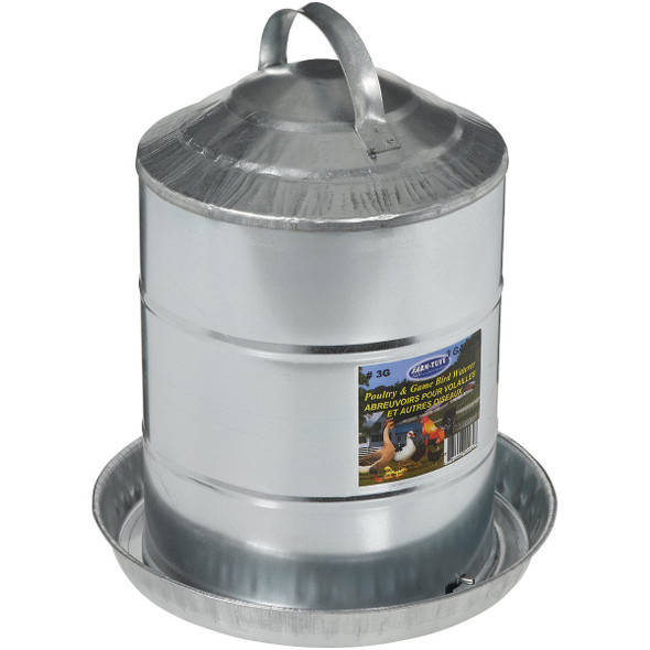 Farm-Tuff 3 Gal. Galvanized Poultry Fountain 3G
