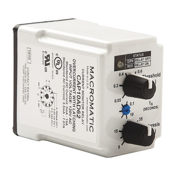 Macromatic Current Sensor Relay, 10A, 24VAC, 11Pins CAP10AD68