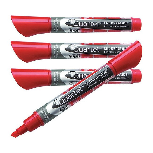 Quartet Dry Erase Marker, Chisel Tip, Red, PK12 Low Odor 5001-4MA