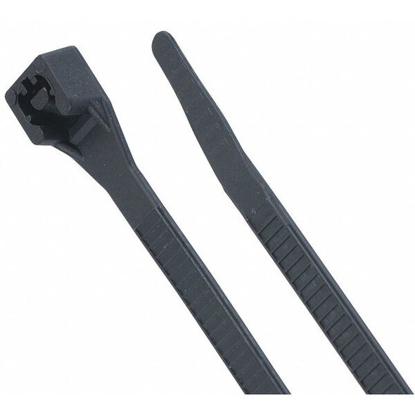Cable Tie, 11 in L, 3 in Max Bundle Dia., Black, Nylon, 75 lb Strength, 100 PK