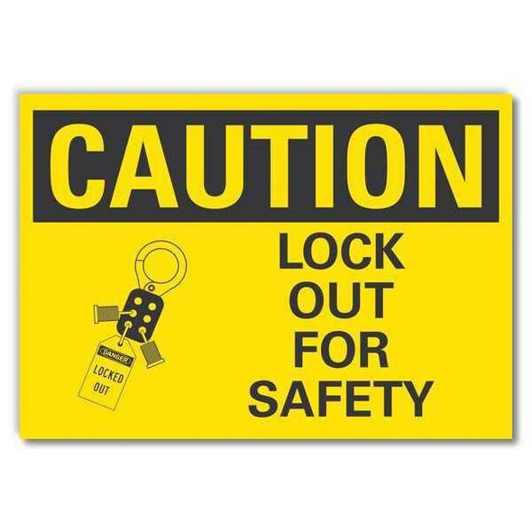Lyle Lockout Tagout Caution Rflctv Labl,5x7in LCU3-0148-RD_7x5