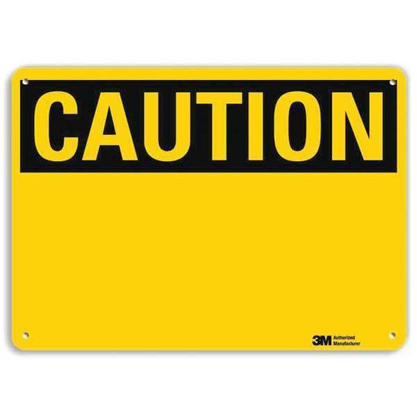 Caution Sign, 14" W, 10" H, English, Recycled Aluminum, Yellow